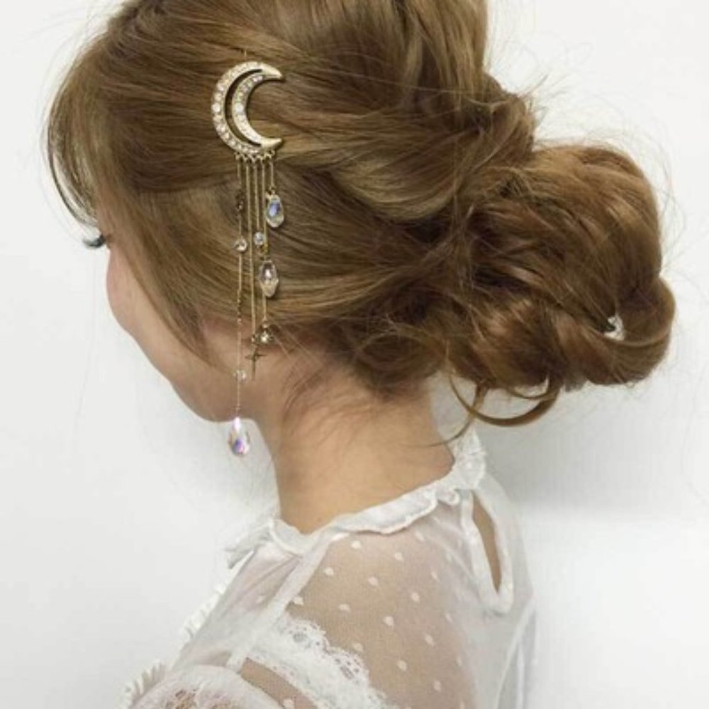 💕Last one Moon Dangle Crystal Hair Clips - Picture 4 of 10